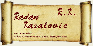 Radan Kasalović vizit kartica